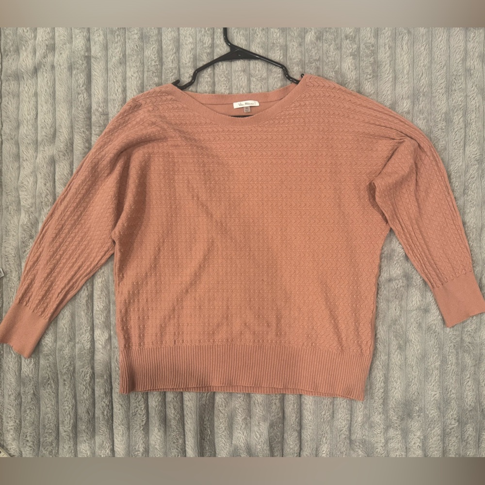 Dusty Pink 3 quarter sleeve sweater. Size XL